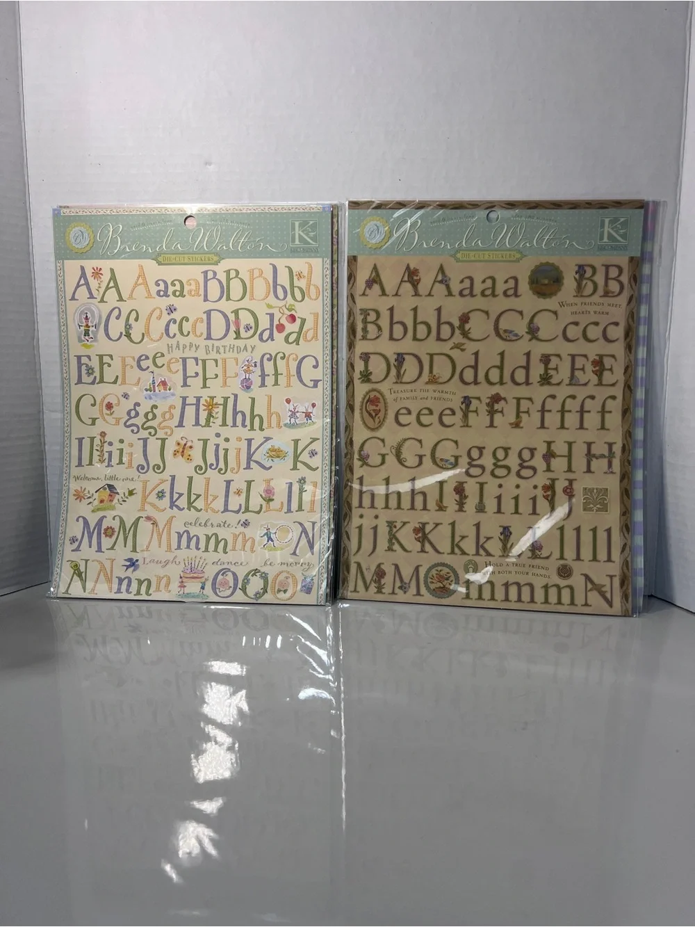 Brenda Walton K&Company Die Cut Alphabet Stickers Lot 6 Vintage Scrapbook Floral